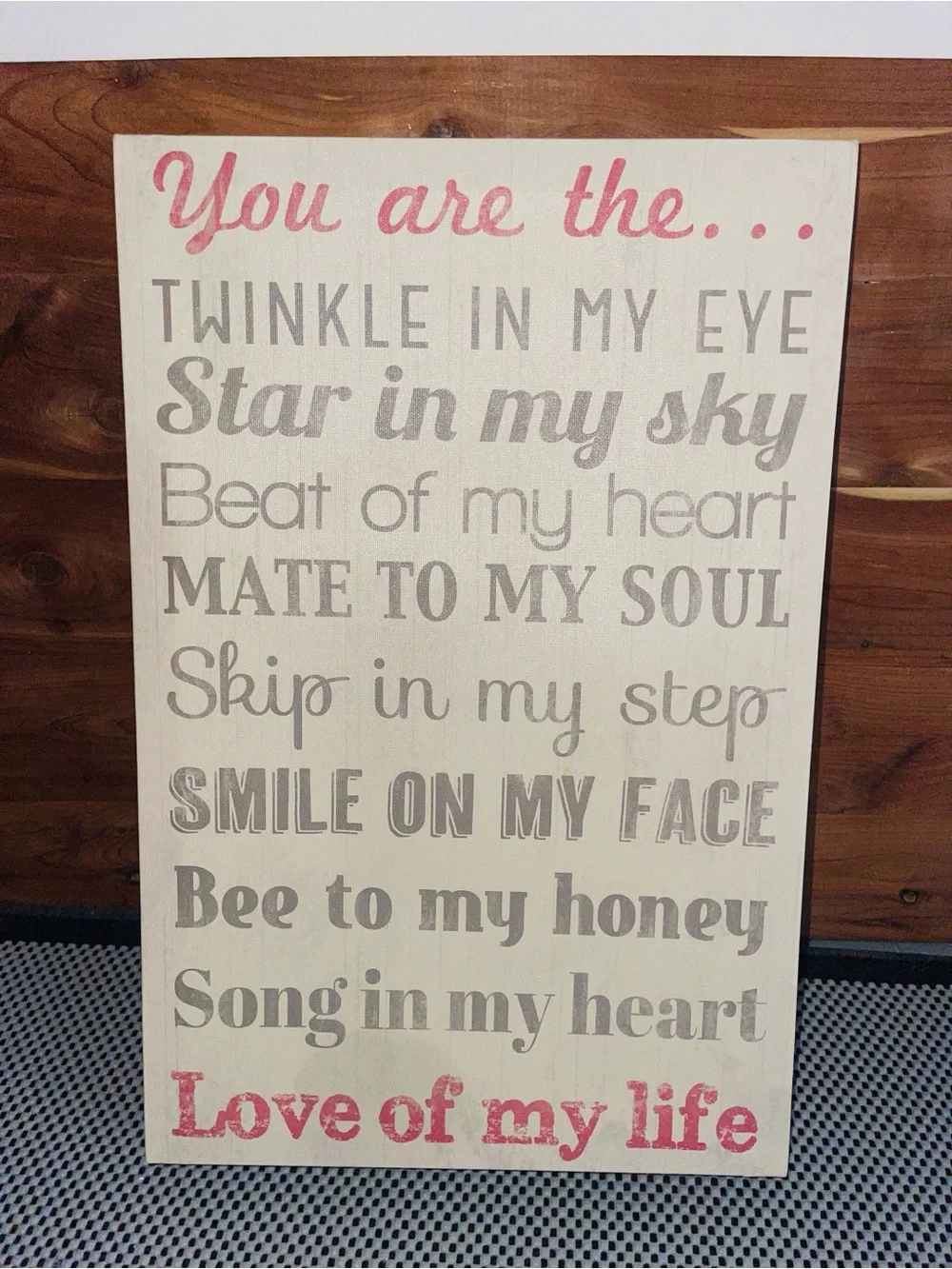 Love of My Life Pink and Gray Wall Art Sign - Unbranded Louise Carey